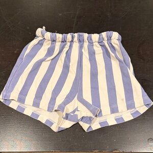 H&M 3T. Blue and White Vertical Stripe Elastic Waist Shorts